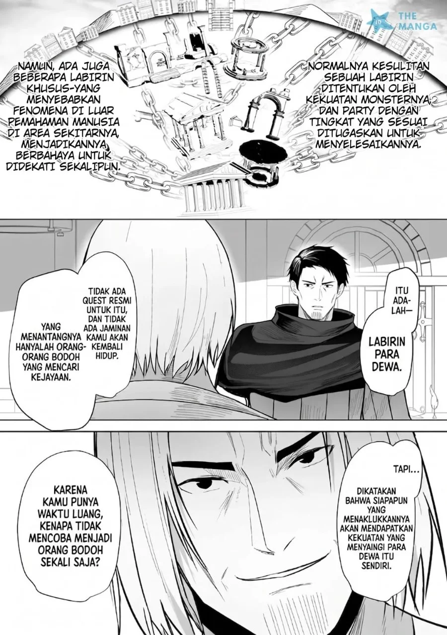 Tsuihousareta Ossan, Himatsubushi ni Kamigami wo Koeru ~Kami no Kago wo Nakama no Shoujotachi ni Yuzutteitara Saikyou Party ga Bakutan Shita Ken~ Chapter 1 - halaman 13