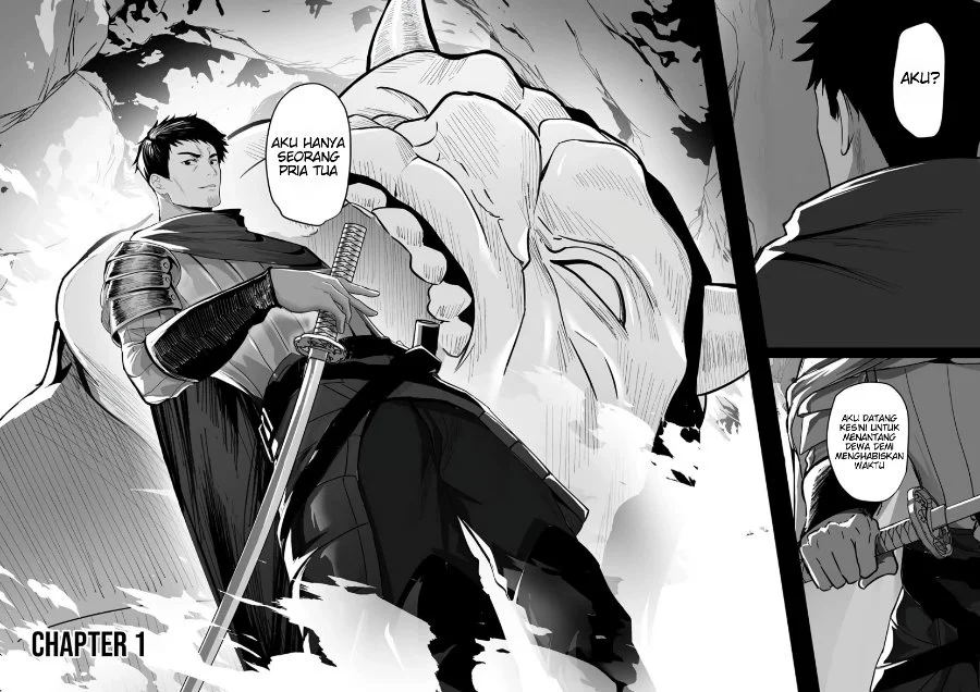 Tsuihousareta Ossan, Himatsubushi ni Kamigami wo Koeru ~Kami no Kago wo Nakama no Shoujotachi ni Yuzutteitara Saikyou Party ga Bakutan Shita Ken~ Chapter 1 - halaman 4