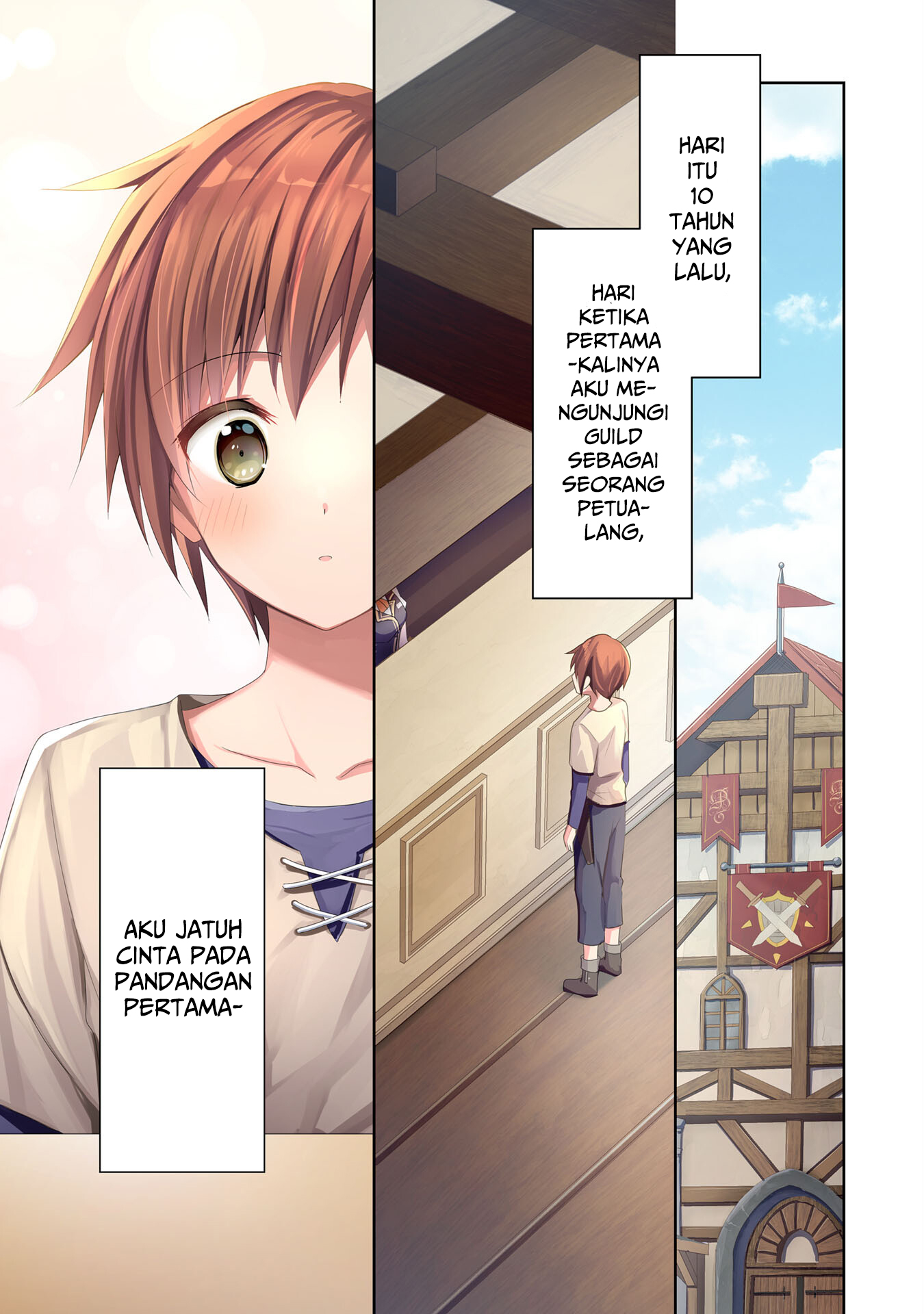Uketsukejou ni Kokuhaku shitakute Guild ni Kayoitsumetara Eiyuu ni Natteta Chapter 1 - halaman 2