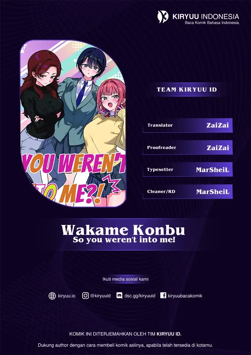 Watashi no Koto Suki ja Nakatta no ka yo!? Chapter 7 - halaman 1