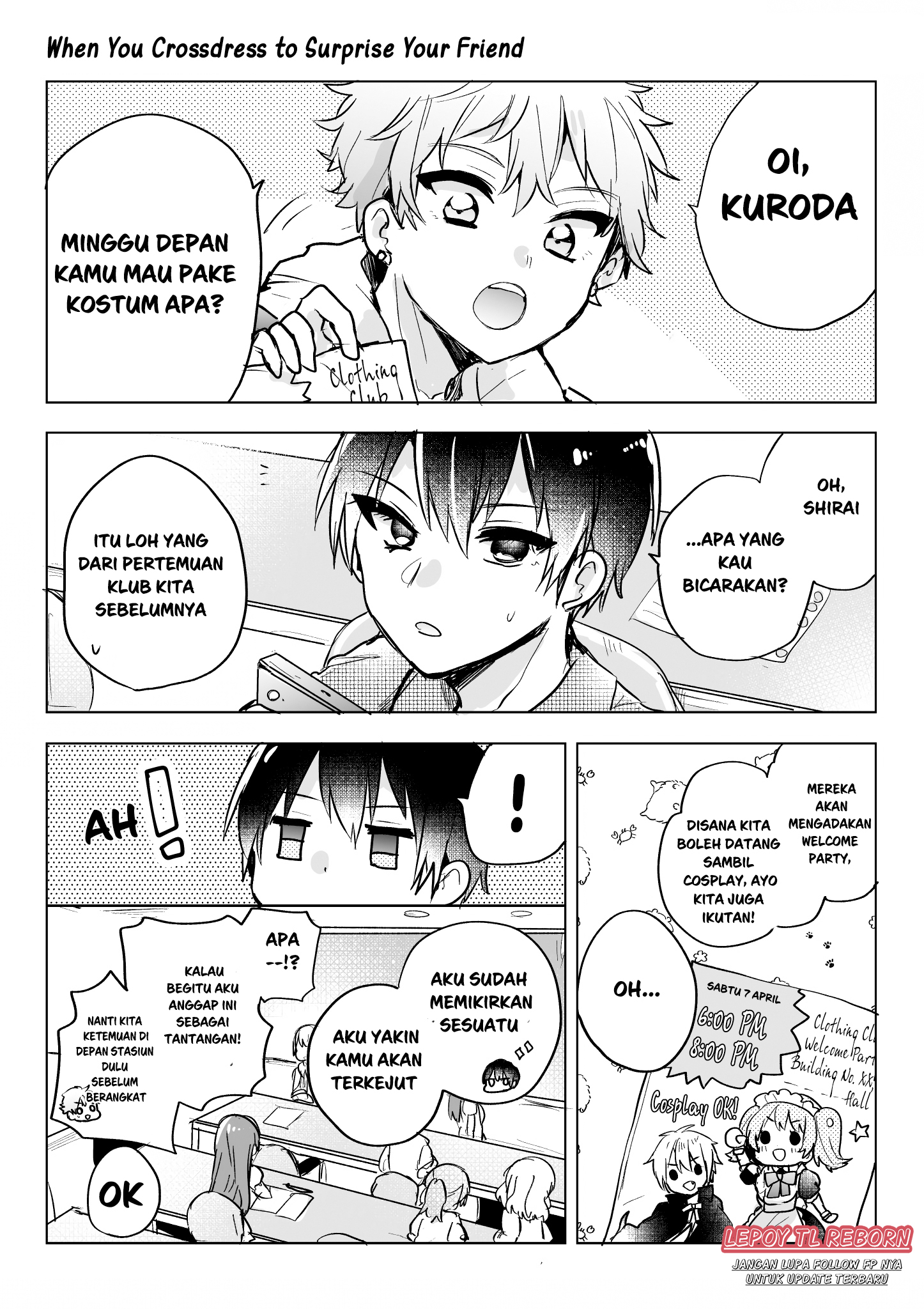 When You Crossdress to Surprise Your Friend Chapter 0 - halaman 1