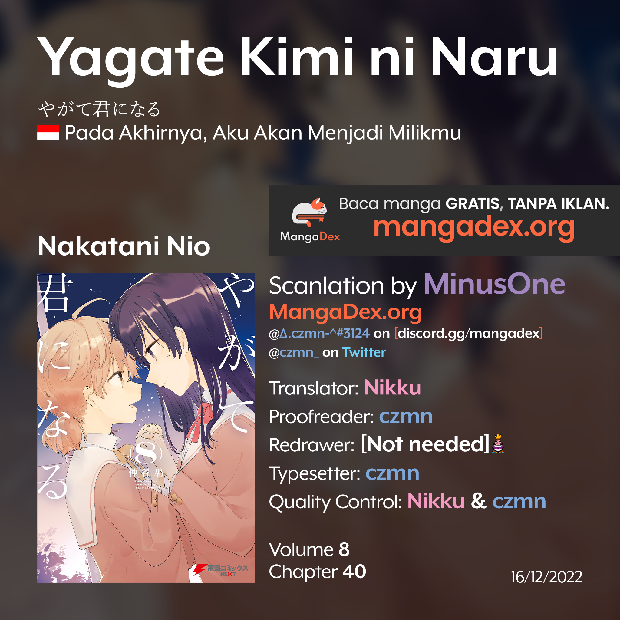 Yagate Kimi ni Naru Chapter 40 - halaman 1
