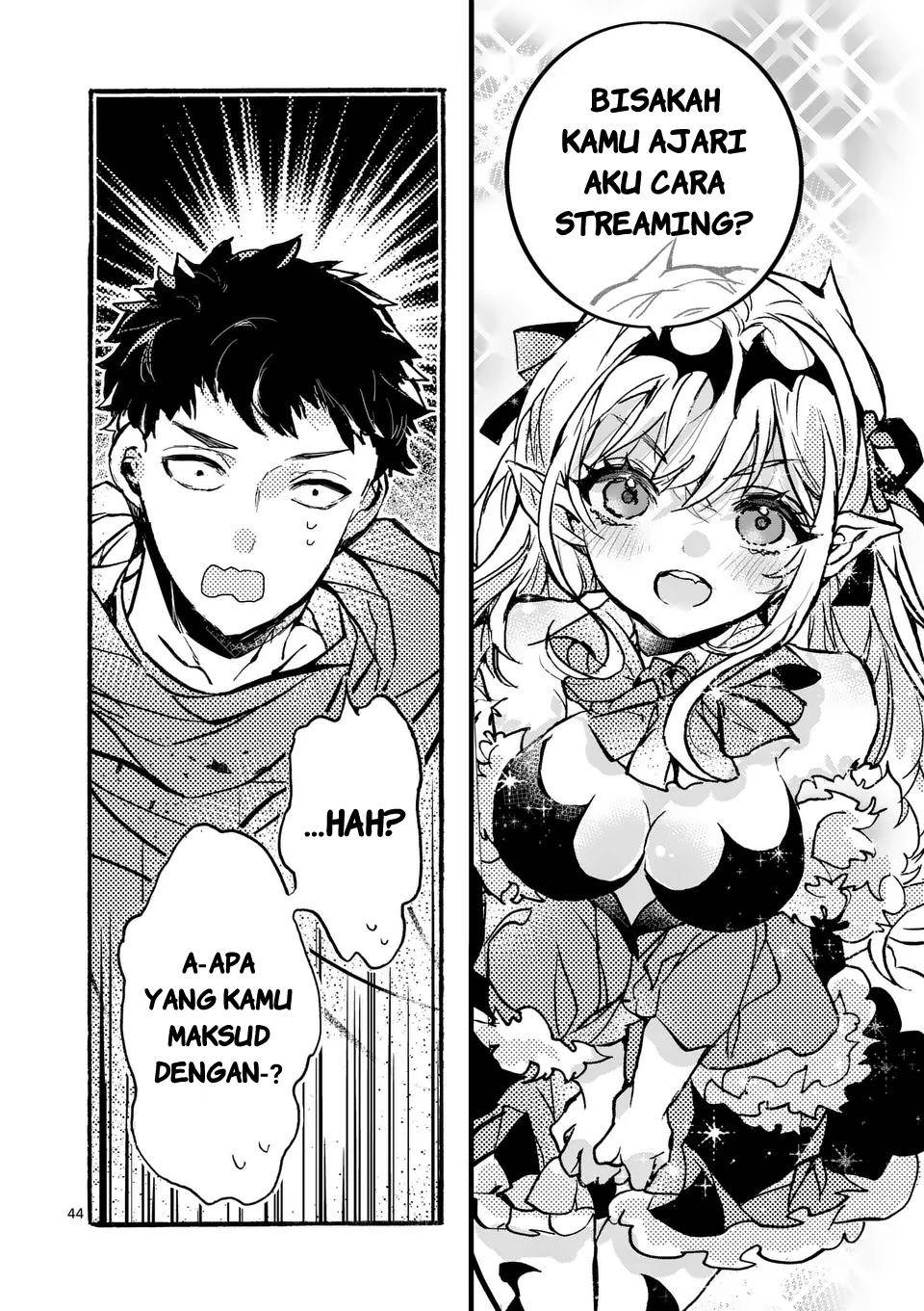 Yamiochi Yuusha no Haishin Haishin~Tsuihousare, Kakushi Boss Beya ni Hourikomareta Kekka, Boss to Tansakushagari Haishin wo Hajimeru~@comic Chapter 1 - halaman 44