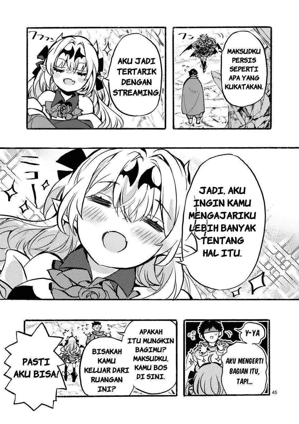 Yamiochi Yuusha no Haishin Haishin~Tsuihousare, Kakushi Boss Beya ni Hourikomareta Kekka, Boss to Tansakushagari Haishin wo Hajimeru~@comic Chapter 1 - halaman 45
