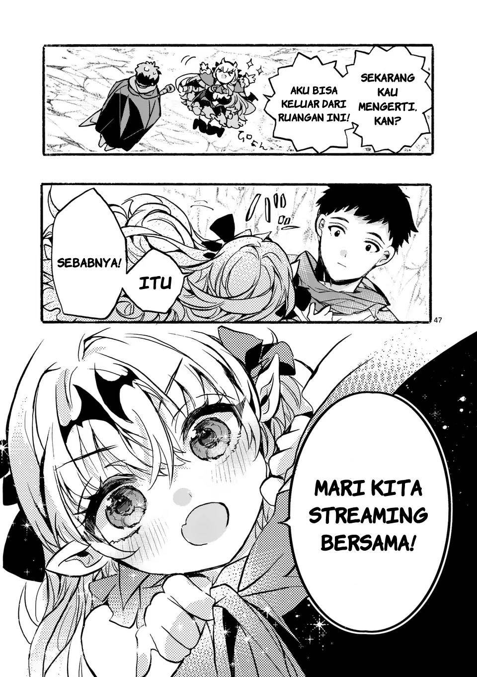 Yamiochi Yuusha no Haishin Haishin~Tsuihousare, Kakushi Boss Beya ni Hourikomareta Kekka, Boss to Tansakushagari Haishin wo Hajimeru~@comic Chapter 1 - halaman 47