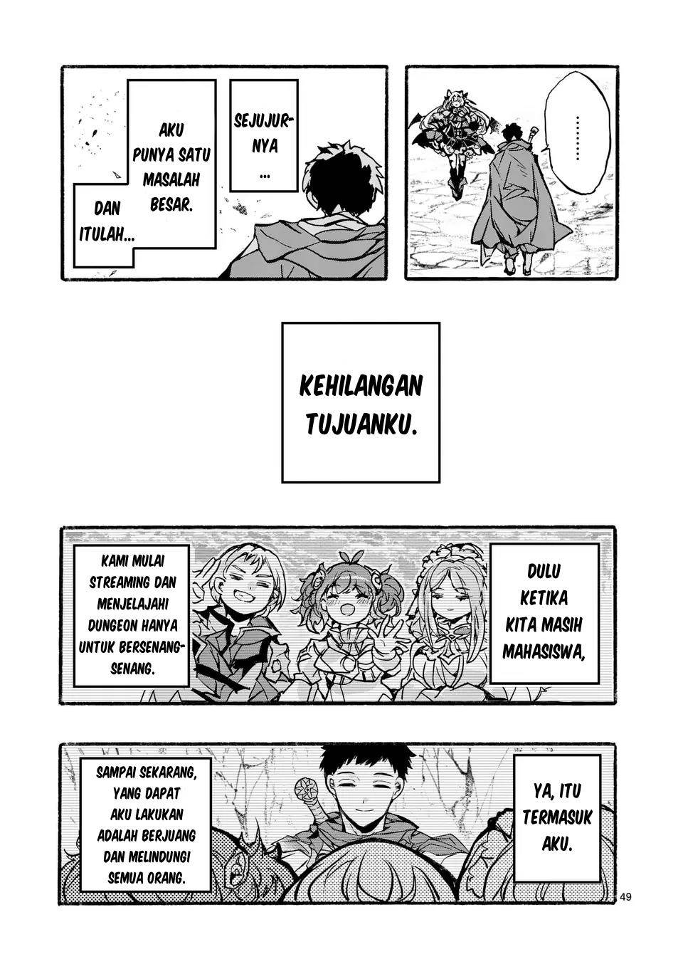 Yamiochi Yuusha no Haishin Haishin~Tsuihousare, Kakushi Boss Beya ni Hourikomareta Kekka, Boss to Tansakushagari Haishin wo Hajimeru~@comic Chapter 1 - halaman 49