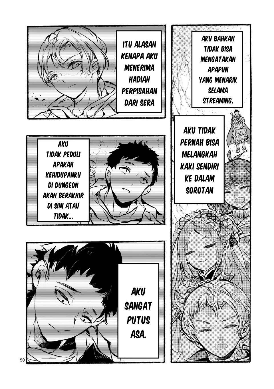Yamiochi Yuusha no Haishin Haishin~Tsuihousare, Kakushi Boss Beya ni Hourikomareta Kekka, Boss to Tansakushagari Haishin wo Hajimeru~@comic Chapter 1 - halaman 50