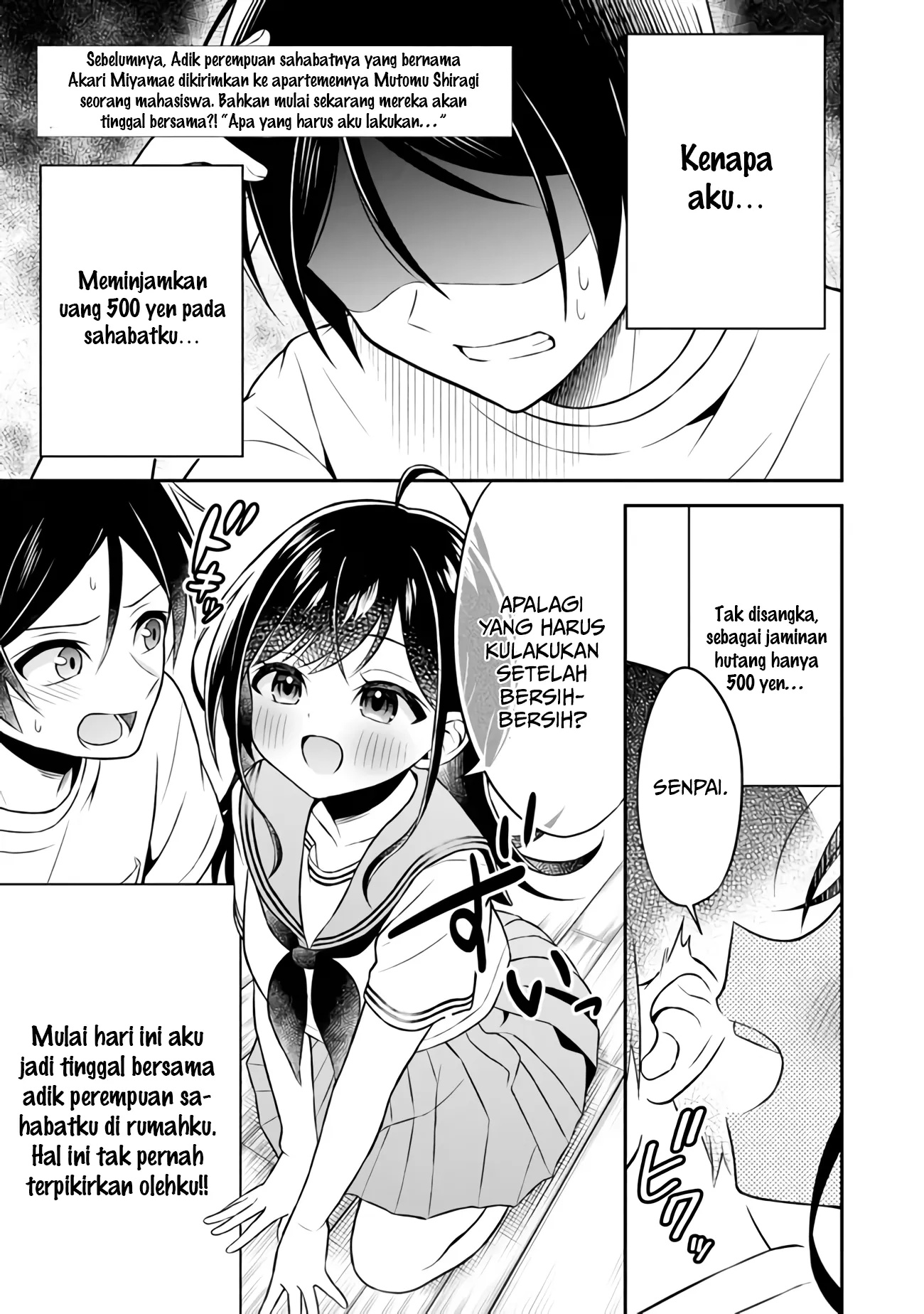 Yuujin ni 500-en Kashitara Shakkin no Kata ni Imouto wo Yokoshitekita no dakeredo, Ore wa Ittai Dousureba Ii n darou Chapter 2 - halaman 2