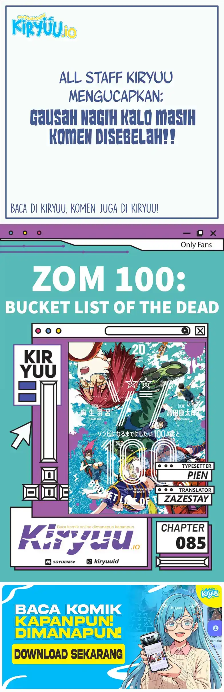 Zombie 100 ~Zombie ni Naru Made ni Shitai 100 no Koto~ Chapter 85 - halaman 1